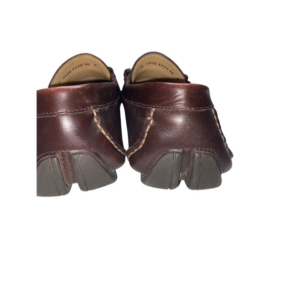 Salvatore Ferragamo men’s Brown Leather Loafers with Elegant Metal size 10 - Picture 4 of 8